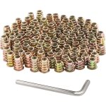 100 pices crou hexagonal filet en alliage de zinc crous filets bois pour meuble crous dinsertion ...