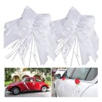 Noeud de dcoration - blanc - 100 pices - satin - mariage - extrieur