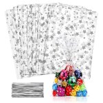 100 pices de sachets cadeaux sachets en cellophane transparent avec base sachets en cellophane sachets ...
