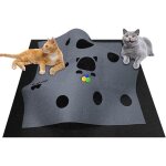 100 x 100 cm jouet et tapis � griffer pour chat tunnel en feutre tunnel de jeu et tapis de couchage pour ...