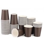 100 x gobelets  caf jetables en carton noir 240ml (8oz) pour les boissons chaudes et froides.