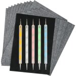 100feuilles papier carbone a4 noir + 5stylos gaufrage transfert bois papier toile yyv