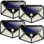 100led lumi�re solaire ext�rieure - d�tecteur de mouvement - lampes de jardin solaires 2200mah 3 modes ...