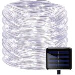 100led ruban lumineux solaire lampes de cordetanche 39ft / 12m fil de cuivre extrieur tube rope guirlande ...