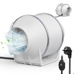 100mm ventilateur dextraction 310m� / h extracteur dair de ventilation pour bureau toilettes cuisine ...