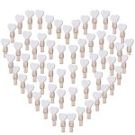 100pcs blancs coeur mini pinces � linge color� en bois clothespin epingle � linge clips photos pour diy ...