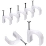 100pcs clips de c�ble ronds blancs solides et durables 10mmattache c�blerange c�blefixation c�ble �lectriquecl ...