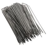 100pcs piquet jardin en acier galvanis 4x10cm - fixation sol toile paillage agrafes pour bache multi ...