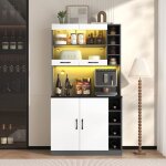 100x47x187 cm armoire de cuisine buffet avec lumière led douce et passages pour câbles meuble de cuisine ... 100x47x187 cm armoire de cuisine buffet avec lumière led douce et passages pour câbles meuble de cuisine ...