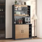 100x47x187cm armoire de cuisine buffet avec clairage ambiant  led et trous de cble cuisine haute planche ...