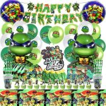 103 pcs décoration anniversaire tortue - kit ballon hélium assiette carton décoration gâteau vaisselle ... 103 pcs décoration anniversaire tortue - kit ballon hélium assiette carton décoration gâteau vaisselle ...