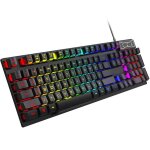 104 touches - qwerty - clavier gamer - clavier silencieux - clavier filaire - semi - m�canique r�tro ...