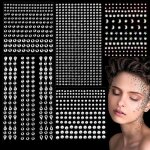 1066pcs strass autocollants5 feuilles de stickers pour nail art perles et strass pour onglesautocollant ...