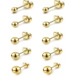 10pcs clous boucle doreilles boule or boucles doreilles acier inoxydable piercings tragus cartilage hlix ...