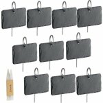 10pcs Étiquettes ardoise plantes avec piquets métal & stylos craie pour jardin cour serre 10pcs Étiquettes ardoise plantes avec piquets métal & stylos craie pour jardin cour serre