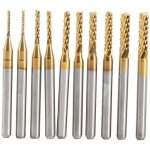 10pcs fraise en bout en carbure c�ment� � gravure bits sculpture perceuse outils endated mill 0. 8 - ...