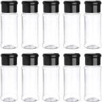 10pcs pots de sel et de poivre transparents avec couvercle sup�rieur pour la maison le camping le pique ...