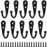 10pcs rtro crochet de manteau mtal noir patre murale  visser individuelle patre porte manteau vintage ...