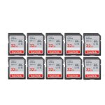 10pcs sandisk cartes mmoire sdhc ultra 32 go classe 10 vitesse de transfert jusqu 120 mo / s (lot de ...