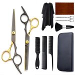 Kit ciseaux de coiffure - 11 pcs - acier inoxydable - pour coiffeur / maison