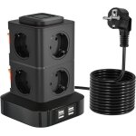 12 en 1 multiprise electrique 8 prises et 4 ports usb multiprise avec interrupteur 2500w 10a avec protection ...