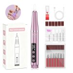 12 en 1 ponceuse pour ongles professionnelle sans fil avec lampe uv ongles gel - 35000 tr / min lime ...