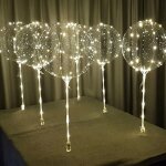 12 boules ondules  guirlande lumineuse led ballons transparents sans piles objets de dcoration