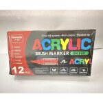 12 couleurs feutre acryliquemarqueur peinture acrylique pinceau pour papier verre galet m�tal plastique ...