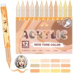 12 feutre acrylique brush marker ? set de 12 marqueurs de peinture acrylique skin tone color series pointe ...