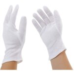 12 paires de gants en coton blanc taille m label