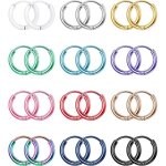 12 paires petites boucles doreilles cr�oles en acier inoxydable pour femmes huggie cartilage boucles ...