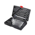 12 pcs cl mixtes a cliquet mtrique dent cl plate - errolves - argent et noir - molette rversible ...