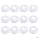 12 pcs colliers tuyau plastique 16mm rosace blanche cache - tuyau chauffage / plomberie mur / sol label ...
