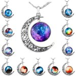 12 pcs croissant de lune pendentif colliers pour femmes filles meilleur ami colliers bijoux plante pendentif ...