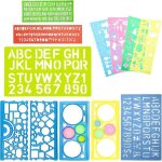 12 pices regle normographe lettre et chiffre pochoir alphabet stencil letter pochoir en plastique normographe ...