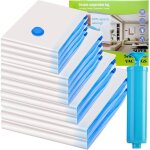 12 pices sac sous vide vetement 100x80cm 70x50cm 80x60cm 60x40cm avec pompe housse aspirable rangement ...
