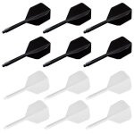 12 pi�ces tiges et ailettes de fl�chettes en une seule pi�ce accessoires pour fl�chettesailette flechette(noir ...