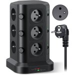 12 prises 2p + t de type - e(france)tour multiprise avec 6 ports usb(4000w / 16a)multiprise electrique ...