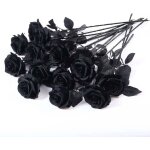 12 roses artificielles noir 20 pouces de longues tiges réalistes pour mariage maison jardin fêtes hôtels ... 12 roses artificielles noir 20 pouces de longues tiges réalistes pour mariage maison jardin fêtes hôtels ...