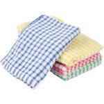 12 serviettes de table 40x28 cm coton 4 couleurs tissu �ponge vintage pour cuisine snack bar usage