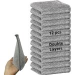 12 torchon metallique anti rayure paille de fer chiffon vaisselle lavette double niveau eponge metallique ...