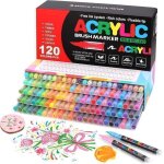120 couleurs feture de peinture acrylique pour la peinture rock marqueur de peinture acrylique pour le ...