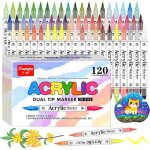 120 couleurs feutre acrylique ?60 pi�ces stylos peinture acryliques � double pointe ? acrylic paint markers ...
