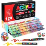 120 couleurs feutre acrylique feutres coloriage adulte enfante stylos acryliques pointe pinceau pour ...