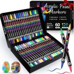 120 couleurs feutres acrylique coloriagefeutre peinture acrylique s�chage rapide & anti - taches non ...