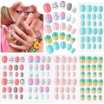120 pices appuyez sur ongle de fille faux ongle enfant artificiel tips d39ongle faux ongle  couverture ...