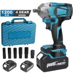 1200n. m cl� �lectrique sans balais 1 / 2 pouces 8 vitesses cl� � chocs tournevis �lectrique compatible ...