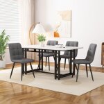 120x70cm table de salle � manger noire avec 4 chaises table de cuisine moderne chaise de salle � manger ...