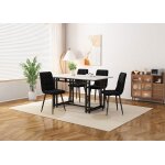 120x70cm table de salle � manger noire avec 4 chaisestable de cuisine moderne chaise de salle � manger ...