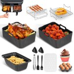 12pcs accessoires pour air fryer pour ninja foodi max af300eu / af400eu / af500eu double zone ensemble ...